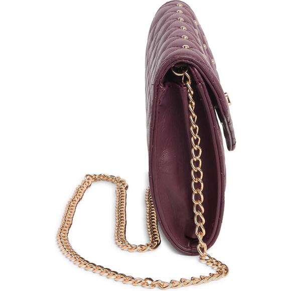 BADGLEY MISCHKA Plum Diamond Quilt Convertible Envelope Crossbody Bag $129 NEW - Picture 4 of 16